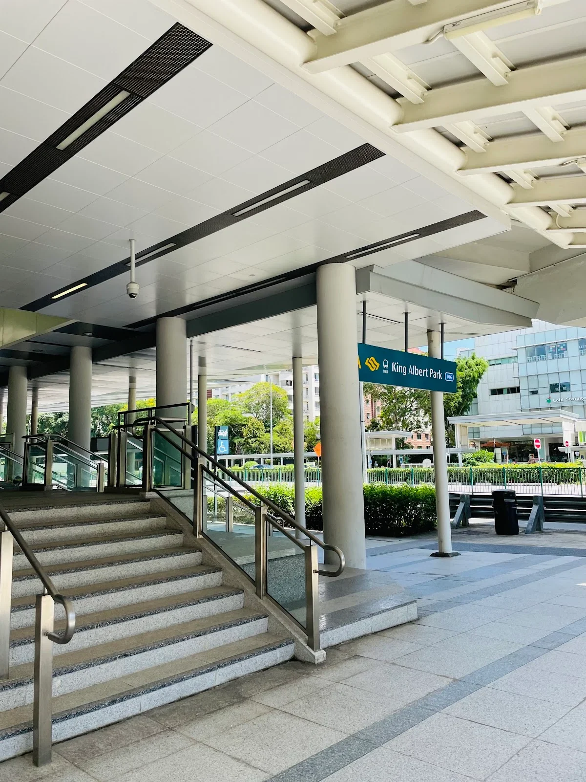 King Albert Park MRT station (DT6) entrance on the Downtown Line, an estimated 10-15 minute walk from Holland Plain Residences